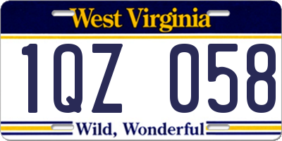 WV license plate 1QZ058