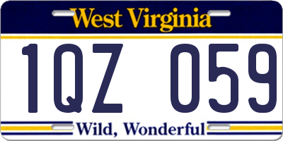 WV license plate 1QZ059