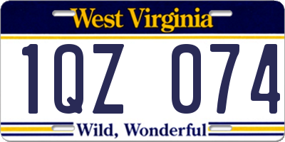 WV license plate 1QZ074