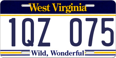 WV license plate 1QZ075