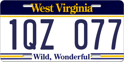 WV license plate 1QZ077