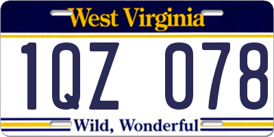 WV license plate 1QZ078