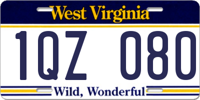 WV license plate 1QZ080