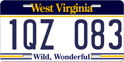 WV license plate 1QZ083