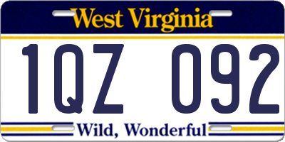 WV license plate 1QZ092