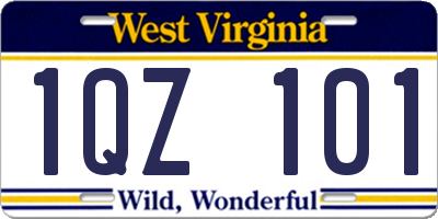 WV license plate 1QZ101