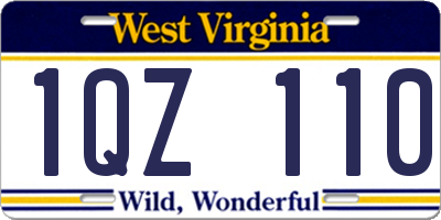 WV license plate 1QZ110