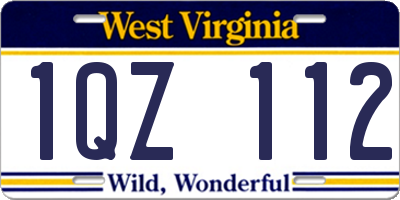 WV license plate 1QZ112
