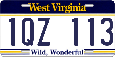 WV license plate 1QZ113