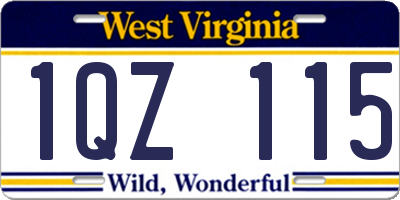 WV license plate 1QZ115