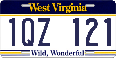 WV license plate 1QZ121
