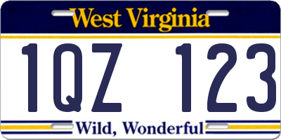 WV license plate 1QZ123
