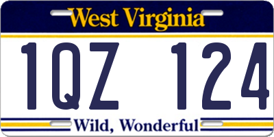 WV license plate 1QZ124