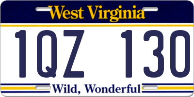 WV license plate 1QZ130