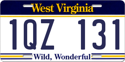 WV license plate 1QZ131