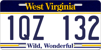 WV license plate 1QZ132