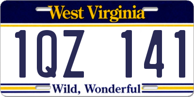 WV license plate 1QZ141