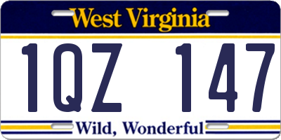 WV license plate 1QZ147