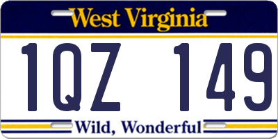 WV license plate 1QZ149