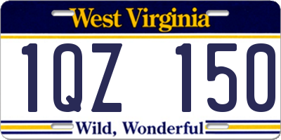 WV license plate 1QZ150