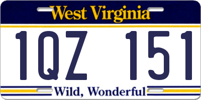 WV license plate 1QZ151