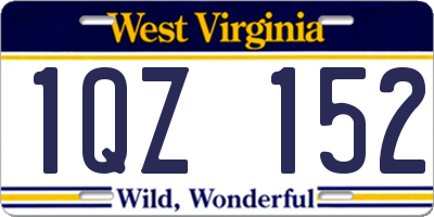 WV license plate 1QZ152