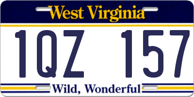 WV license plate 1QZ157