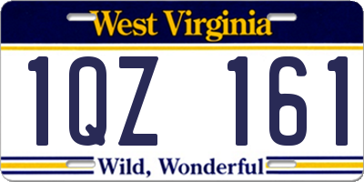WV license plate 1QZ161