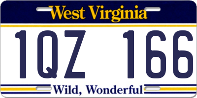 WV license plate 1QZ166