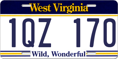 WV license plate 1QZ170
