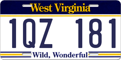 WV license plate 1QZ181