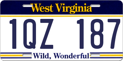 WV license plate 1QZ187