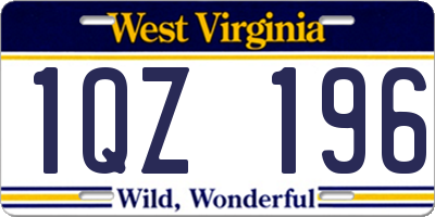 WV license plate 1QZ196