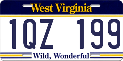 WV license plate 1QZ199