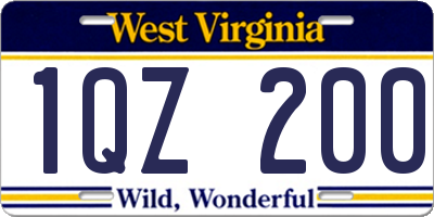 WV license plate 1QZ200