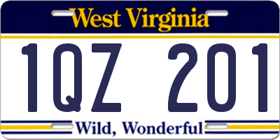 WV license plate 1QZ201