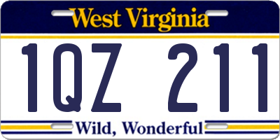 WV license plate 1QZ211