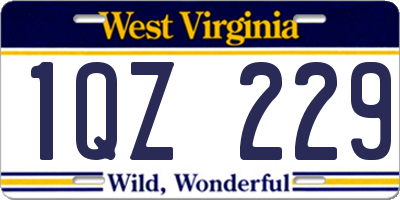 WV license plate 1QZ229