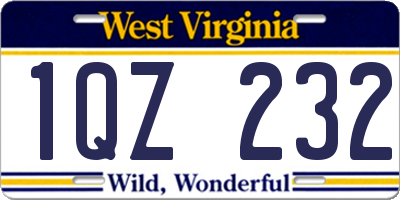WV license plate 1QZ232
