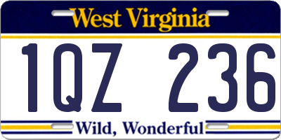 WV license plate 1QZ236