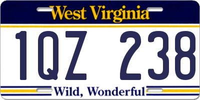 WV license plate 1QZ238