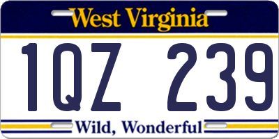 WV license plate 1QZ239