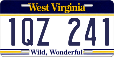 WV license plate 1QZ241