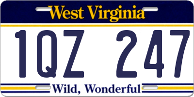 WV license plate 1QZ247