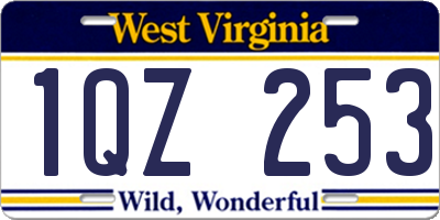 WV license plate 1QZ253