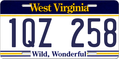 WV license plate 1QZ258