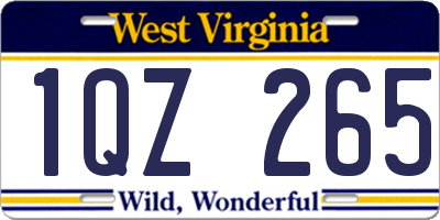 WV license plate 1QZ265