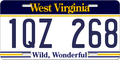 WV license plate 1QZ268