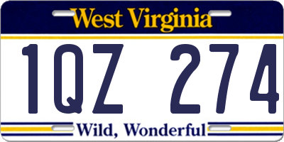 WV license plate 1QZ274
