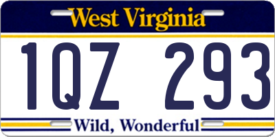 WV license plate 1QZ293
